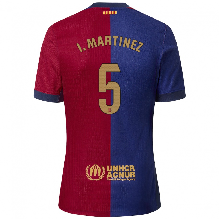 Kandiny Enfant Maillot Iñigo Martínez #5 Bleu Rouge Tenues Domicile 2024/25 T-Shirt