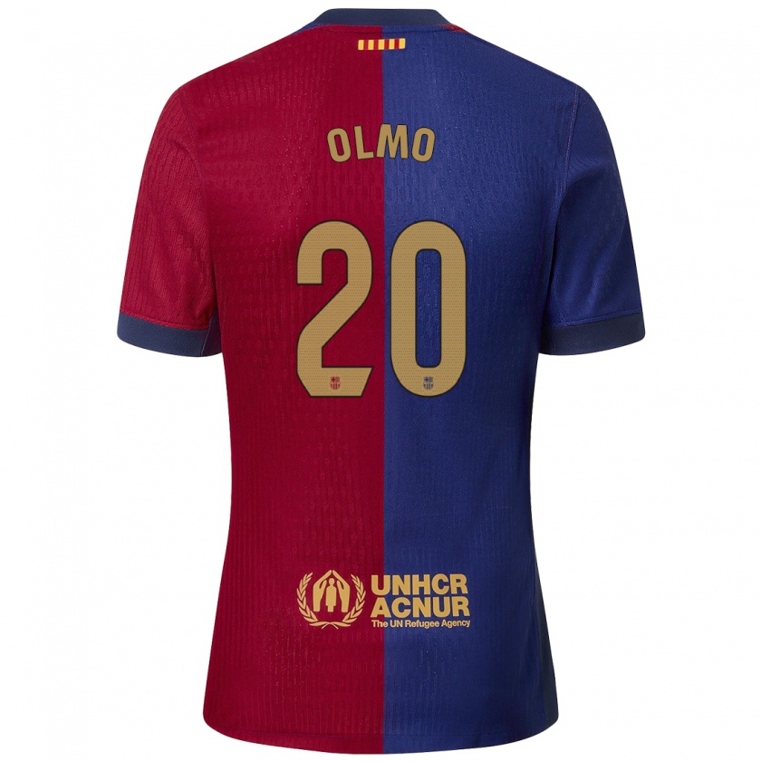 Kandiny Enfant Maillot Dani Olmo #20 Bleu Rouge Tenues Domicile 2024/25 T-Shirt