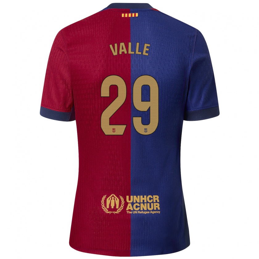 Kandiny Enfant Maillot Álex Valle #29 Bleu Rouge Tenues Domicile 2024/25 T-Shirt