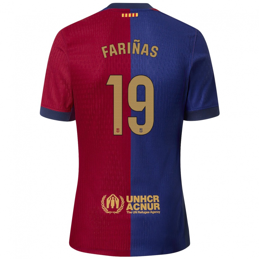 Kandiny Enfant Maillot Brian Fariñas #19 Bleu Rouge Tenues Domicile 2024/25 T-Shirt