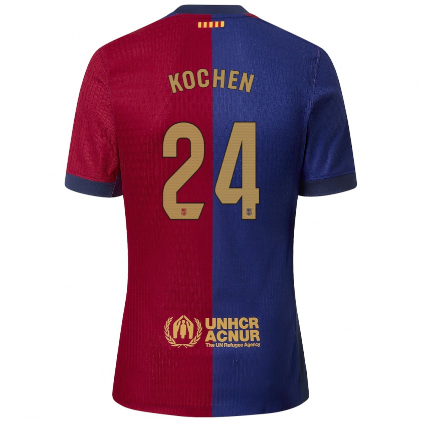 Kandiny Enfant Maillot Diego Kochen #24 Bleu Rouge Tenues Domicile 2024/25 T-Shirt