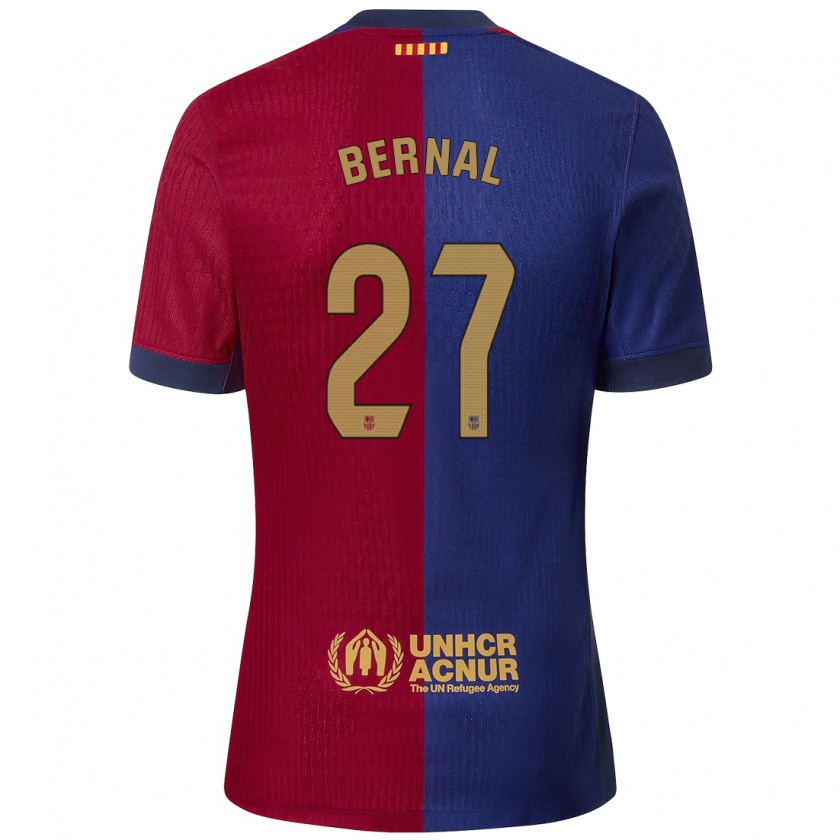 Kandiny Enfant Maillot Marc Bernal #27 Bleu Rouge Tenues Domicile 2024/25 T-Shirt