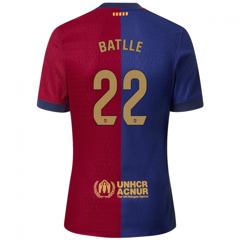 Kandiny Enfant Maillot Ona Batlle #22 Bleu Rouge Tenues Domicile 2024/25 T-Shirt