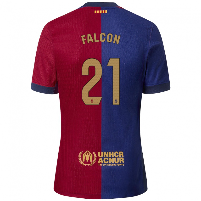 Kandiny Enfant Maillot Andrea Falcon #21 Bleu Rouge Tenues Domicile 2024/25 T-Shirt