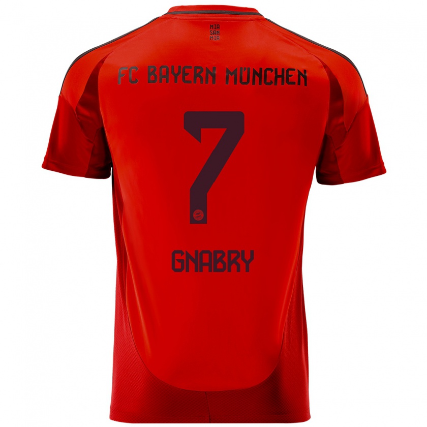 Kandiny Enfant Maillot Serge Gnabry #7 Rouge Tenues Domicile 2024/25 T-Shirt