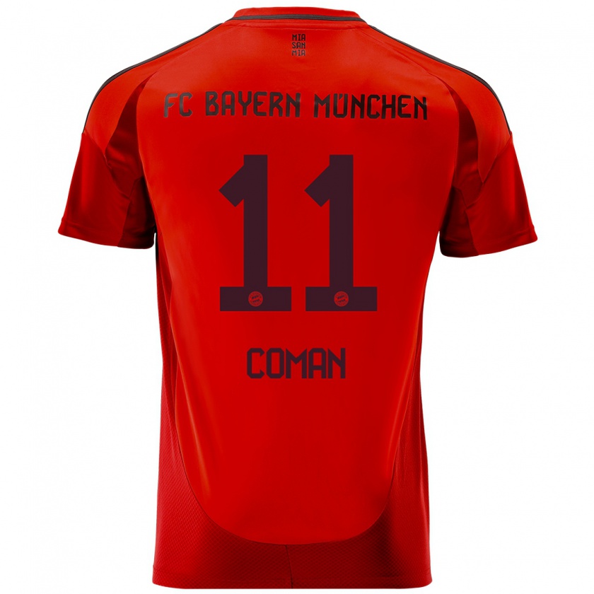 Kandiny Enfant Maillot Kingsley Coman #11 Rouge Tenues Domicile 2024/25 T-Shirt