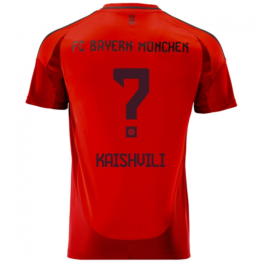 Kandiny Enfant Maillot Jamal Kaishvili #0 Rouge Tenues Domicile 2024/25 T-Shirt