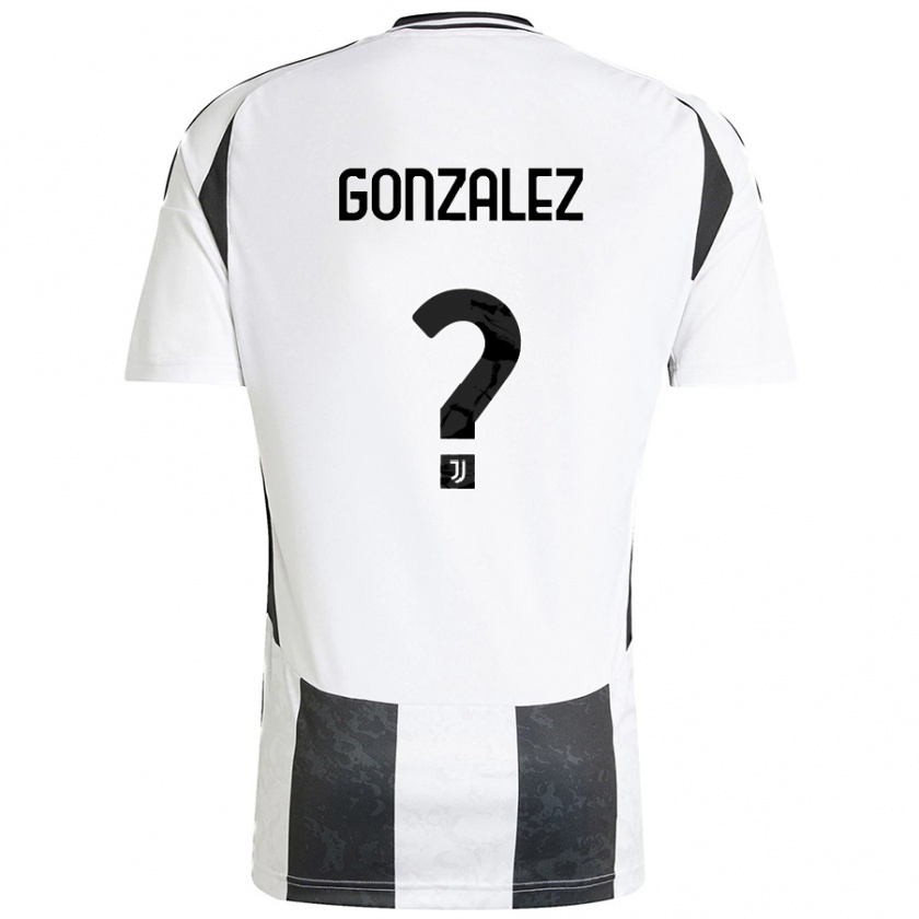 Kandiny Enfant Maillot Facundo González #0 Blanc Noir Tenues Domicile 2024/25 T-Shirt