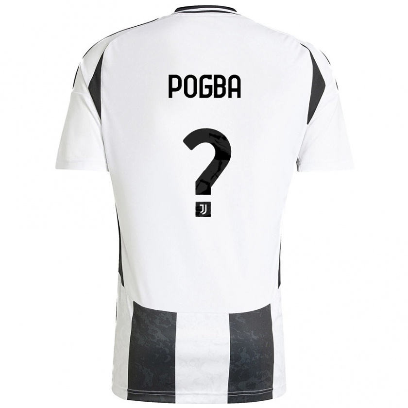 Kandiny Enfant Maillot Paul Pogba #0 Blanc Noir Tenues Domicile 2024/25 T-Shirt