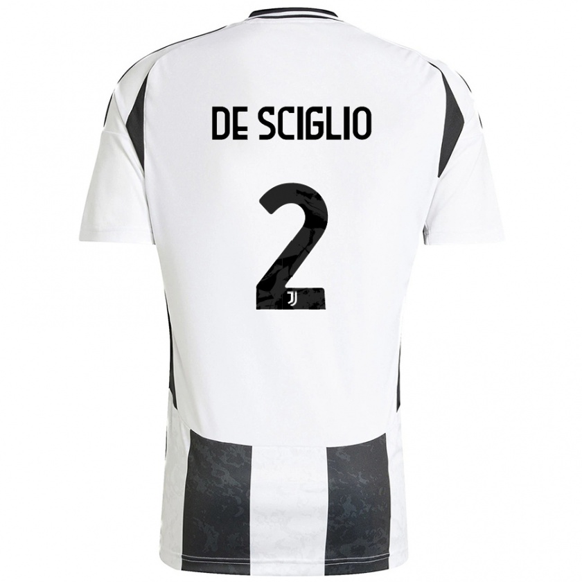 Kandiny Enfant Maillot Mattia De Sciglio #2 Blanc Noir Tenues Domicile 2024/25 T-Shirt