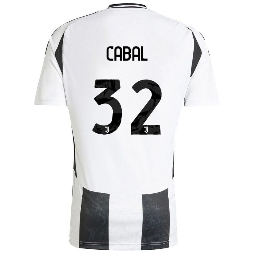 Kandiny Enfant Maillot Juan Cabal #32 Blanc Noir Tenues Domicile 2024/25 T-Shirt