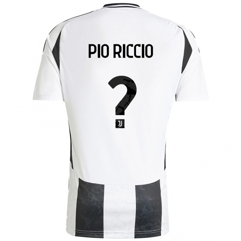 Kandiny Enfant Maillot Alessandro Pio Riccio #0 Blanc Noir Tenues Domicile 2024/25 T-Shirt