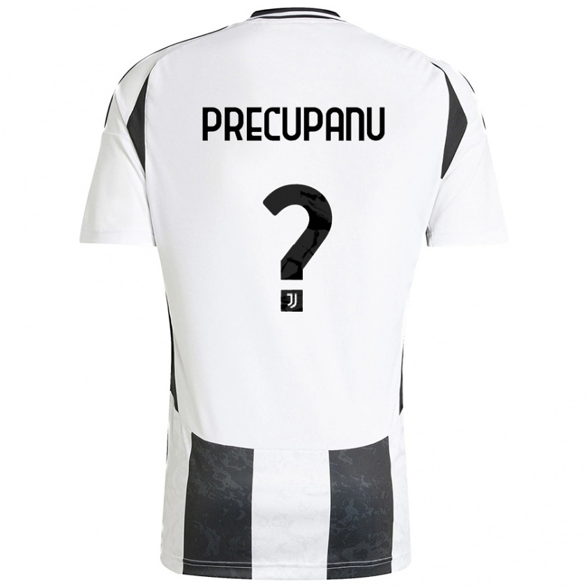 Kandiny Enfant Maillot Stefano Precupanu #0 Blanc Noir Tenues Domicile 2024/25 T-Shirt