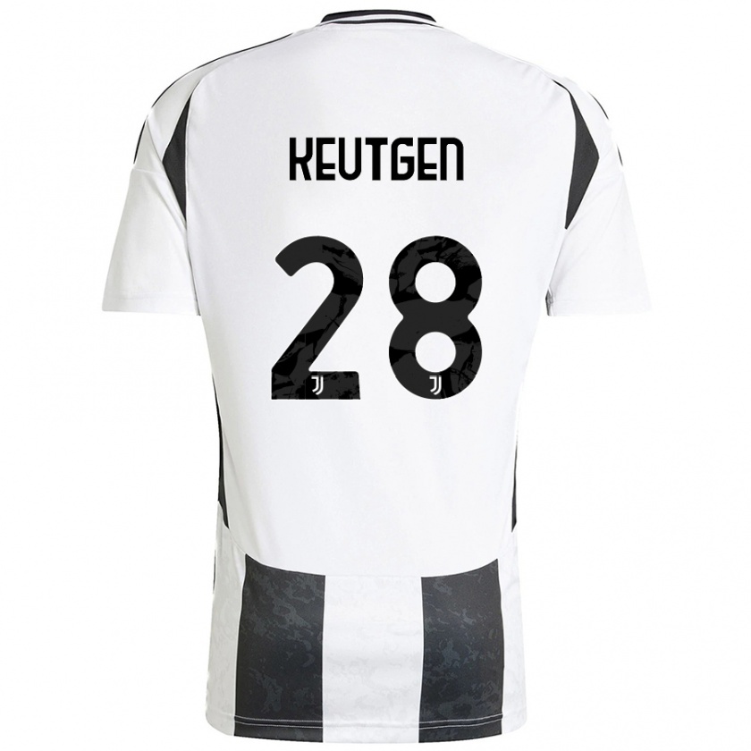 Kandiny Enfant Maillot Enzo Keutgen #28 Blanc Noir Tenues Domicile 2024/25 T-Shirt