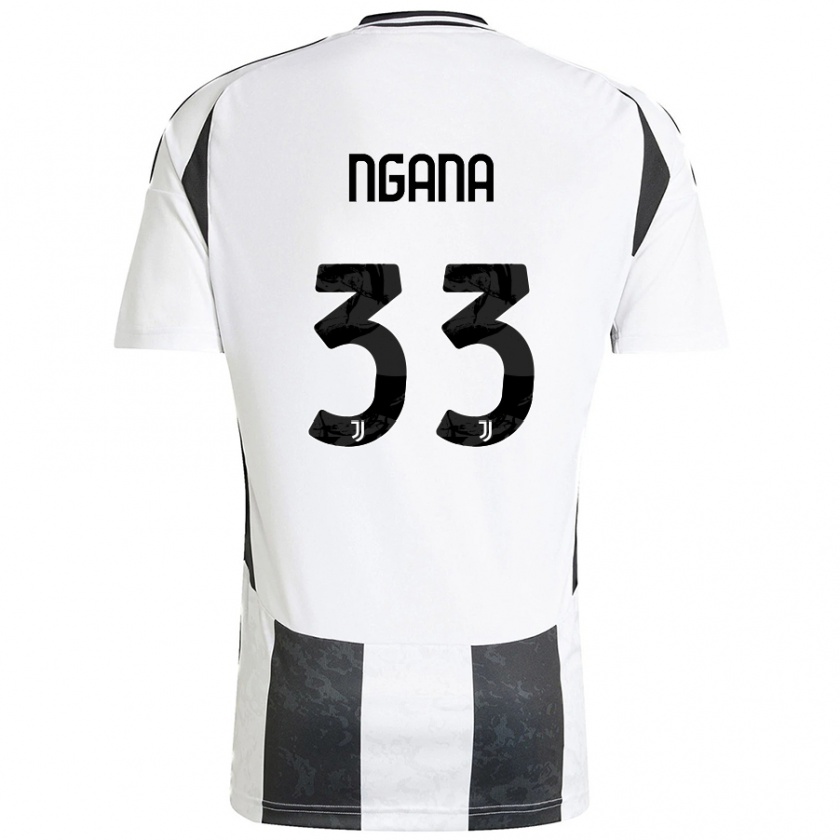 Kandiny Enfant Maillot Valdes Ngana #33 Blanc Noir Tenues Domicile 2024/25 T-Shirt