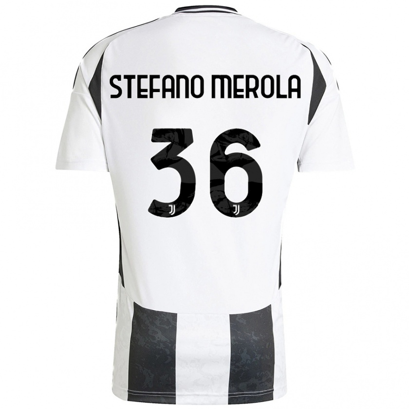 Kandiny Enfant Maillot Antonio Stefano Merola #36 Blanc Noir Tenues Domicile 2024/25 T-Shirt