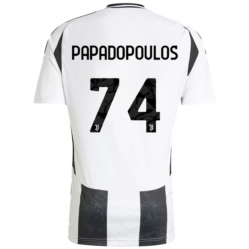 Kandiny Enfant Maillot Christos Papadopoulos #74 Blanc Noir Tenues Domicile 2024/25 T-Shirt