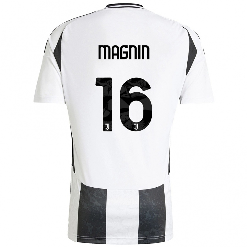 Kandiny Enfant Maillot Pauline Peyraud-Magnin #16 Blanc Noir Tenues Domicile 2024/25 T-Shirt