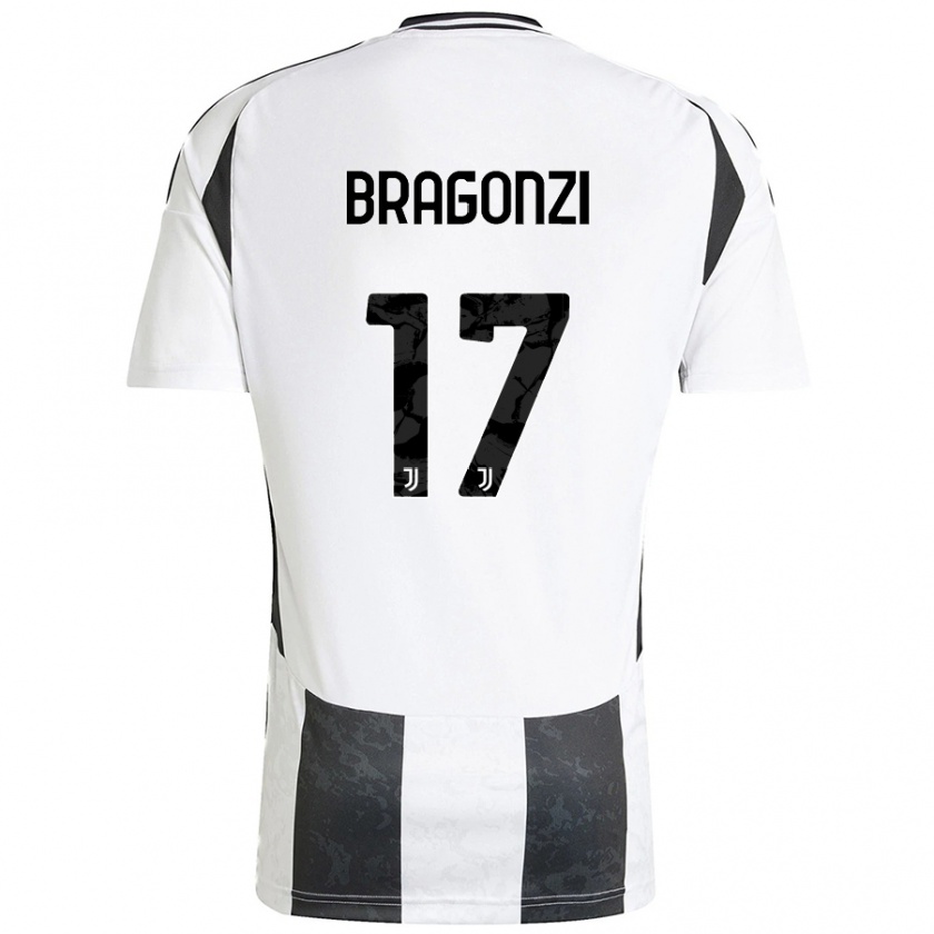 Kandiny Enfant Maillot Asia Bragonzi #17 Blanc Noir Tenues Domicile 2024/25 T-Shirt