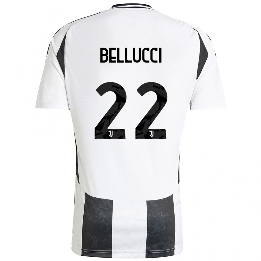 Kandiny Enfant Maillot Melissa Bellucci #22 Blanc Noir Tenues Domicile 2024/25 T-Shirt