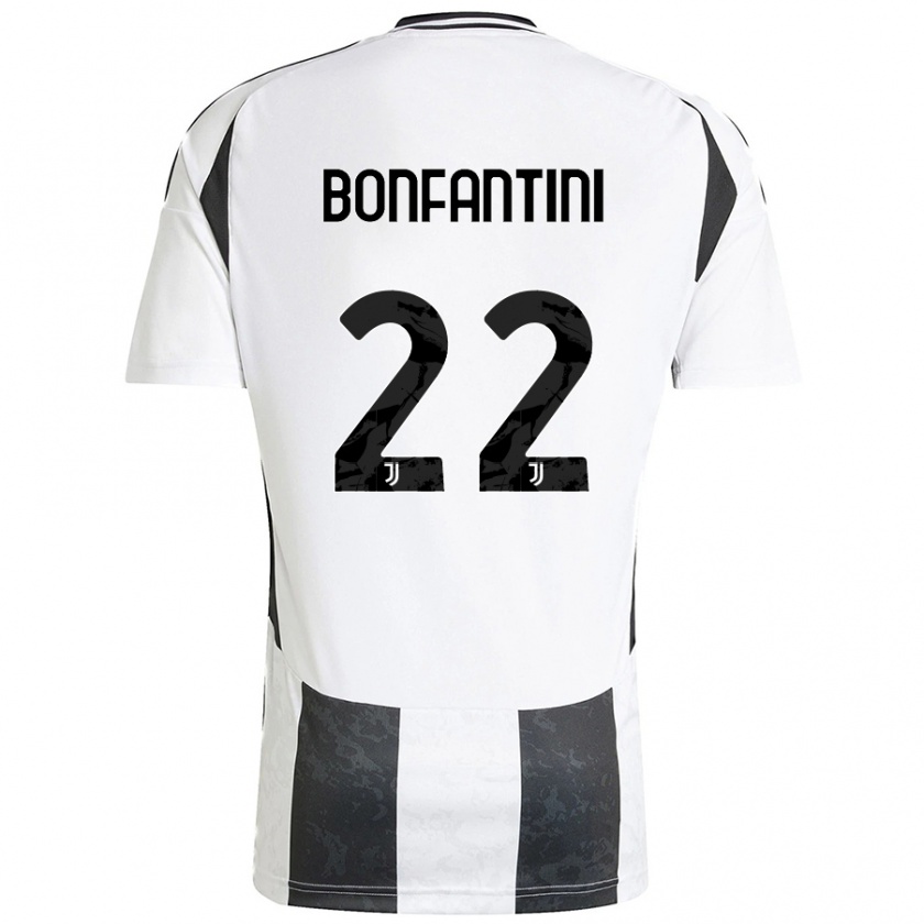 Kandiny Enfant Maillot Agnese Bonfantini #22 Blanc Noir Tenues Domicile 2024/25 T-Shirt