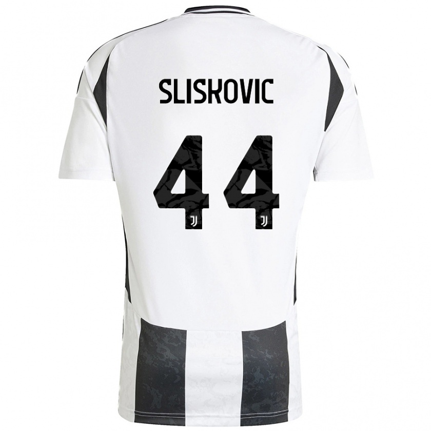 Kandiny Enfant Maillot Gloria Slišković #44 Blanc Noir Tenues Domicile 2024/25 T-Shirt