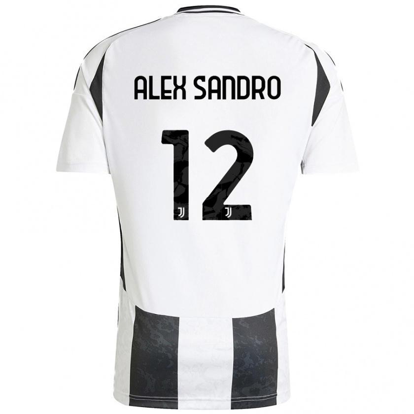 Kandiny Enfant Maillot Alex Sandro #12 Blanc Noir Tenues Domicile 2024/25 T-Shirt