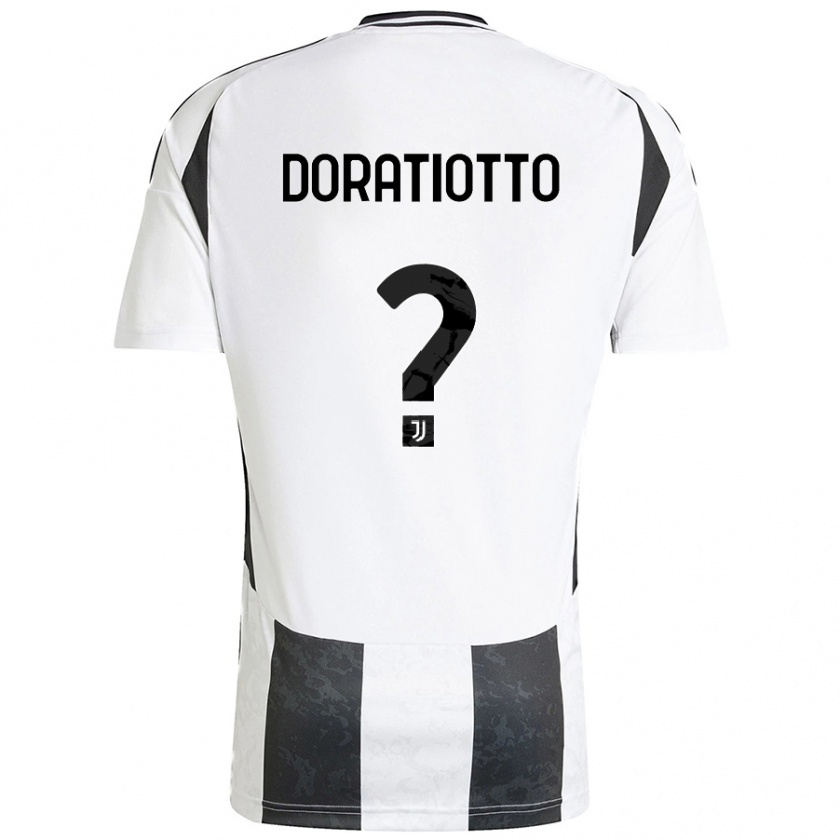 Kandiny Enfant Maillot Giulio Doratiotto #0 Blanc Noir Tenues Domicile 2024/25 T-Shirt