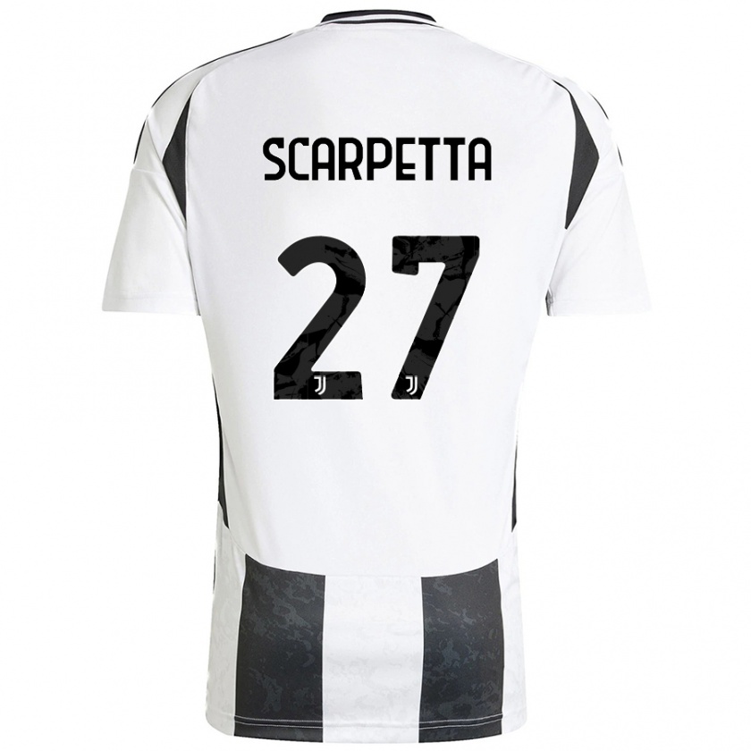 Kandiny Enfant Maillot Jacopo Scarpetta #27 Blanc Noir Tenues Domicile 2024/25 T-Shirt