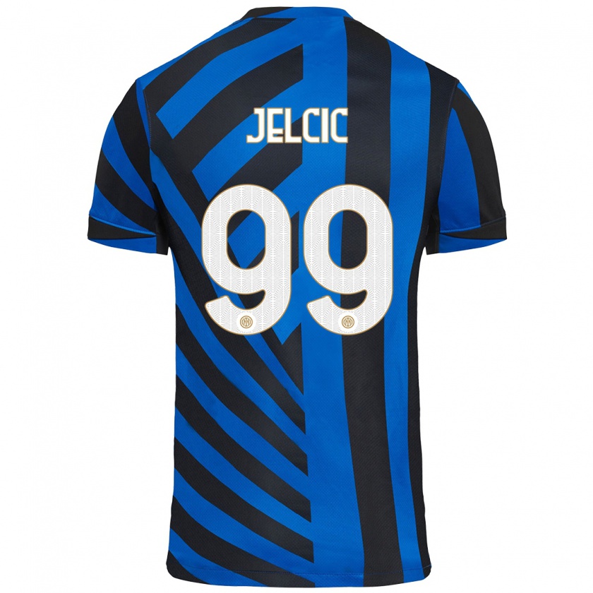 Kandiny Enfant Maillot Maja Jelčić #99 Bleu Noir Tenues Domicile 2024/25 T-Shirt