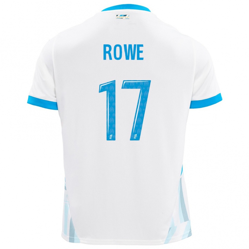 Kandiny Enfant Maillot Jonathan Rowe #17 Blanc Bleu Ciel Tenues Domicile 2024/25 T-Shirt