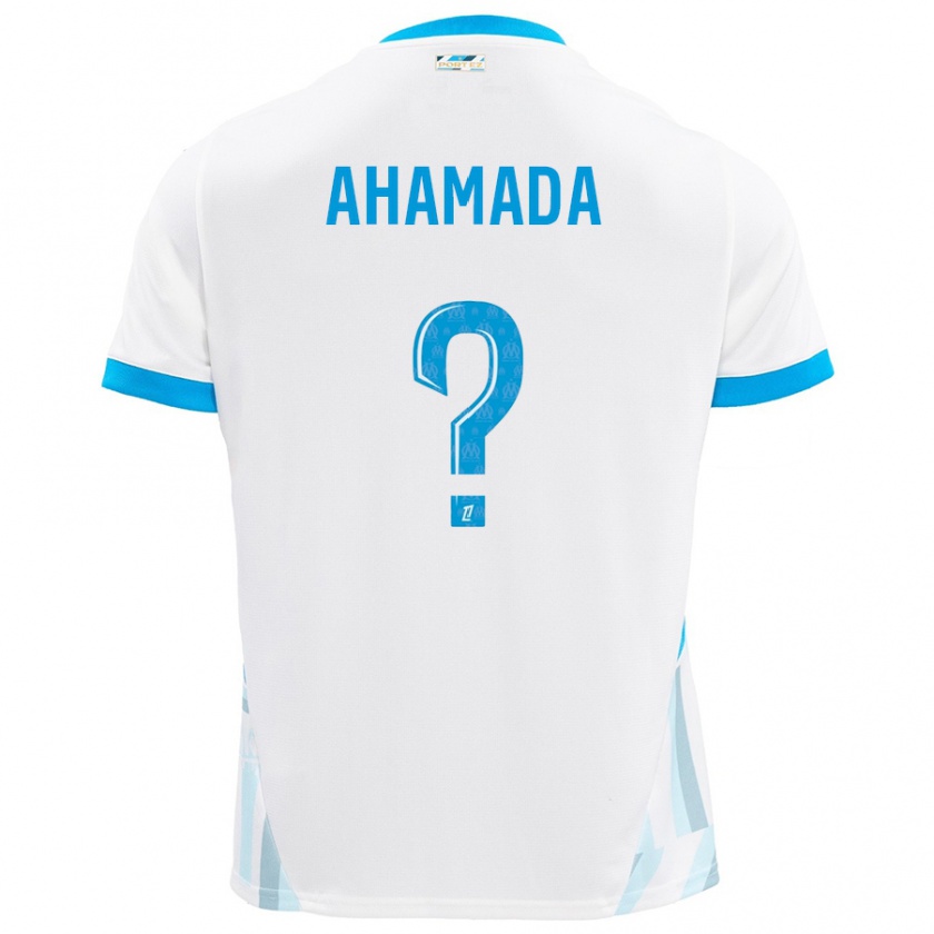 Kandiny Enfant Maillot Soiyir Ahamada #0 Blanc Bleu Ciel Tenues Domicile 2024/25 T-Shirt