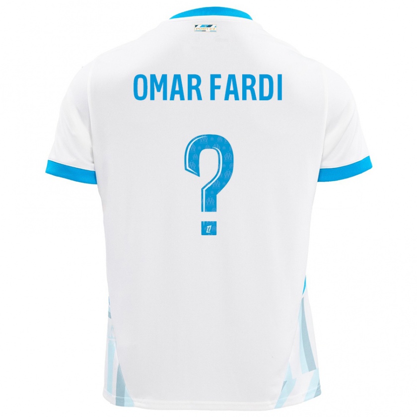 Kandiny Enfant Maillot El Omar Fardi #0 Blanc Bleu Ciel Tenues Domicile 2024/25 T-Shirt