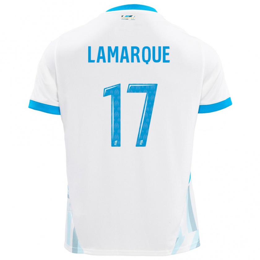 Kandiny Enfant Maillot Alais Lamarque #17 Blanc Bleu Ciel Tenues Domicile 2024/25 T-Shirt