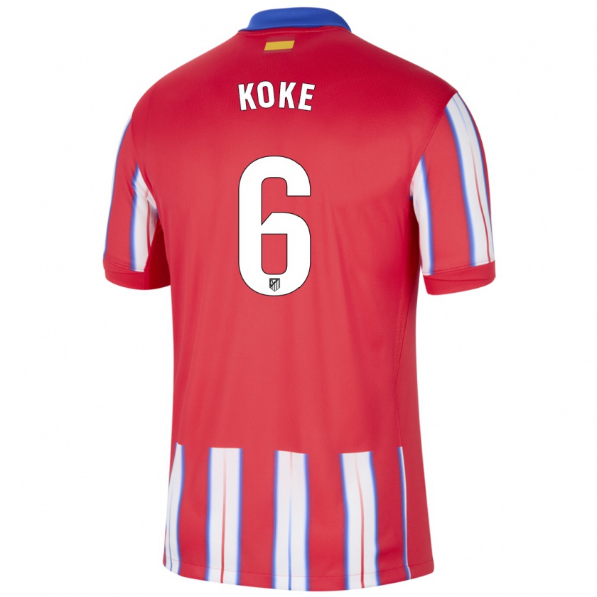 Kandiny Enfant Maillot Koke #6 Rouge Blanc Bleu Tenues Domicile 2024/25 T-Shirt