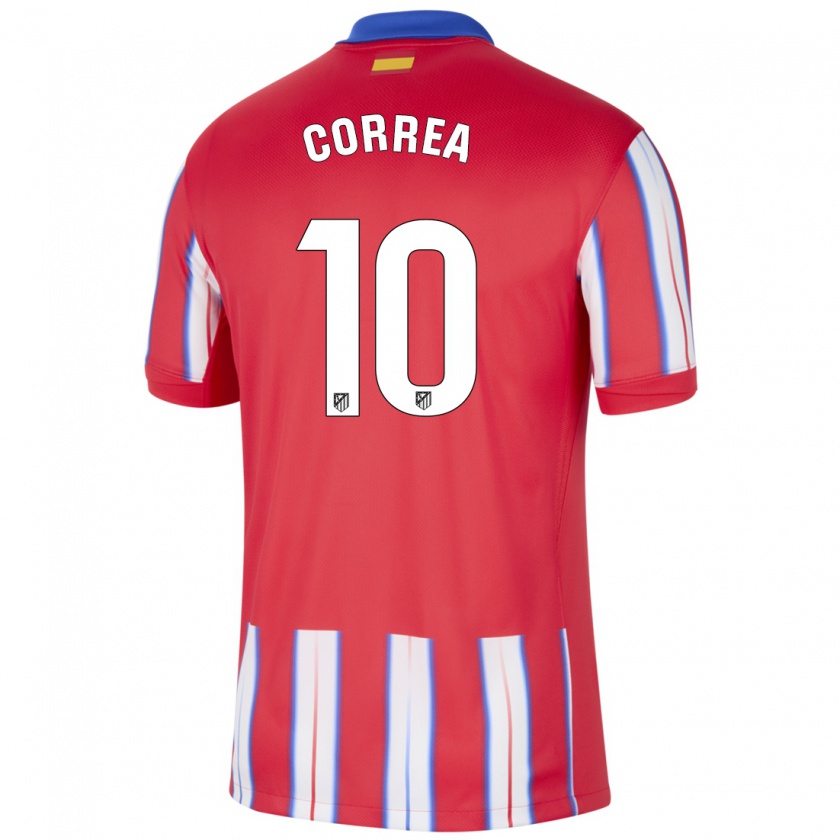 Kandiny Enfant Maillot Ángel Correa #10 Rouge Blanc Bleu Tenues Domicile 2024/25 T-Shirt