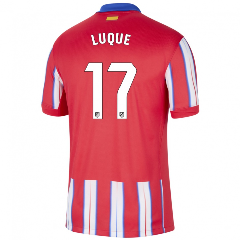 Kandiny Enfant Maillot Iker Luque #17 Rouge Blanc Bleu Tenues Domicile 2024/25 T-Shirt