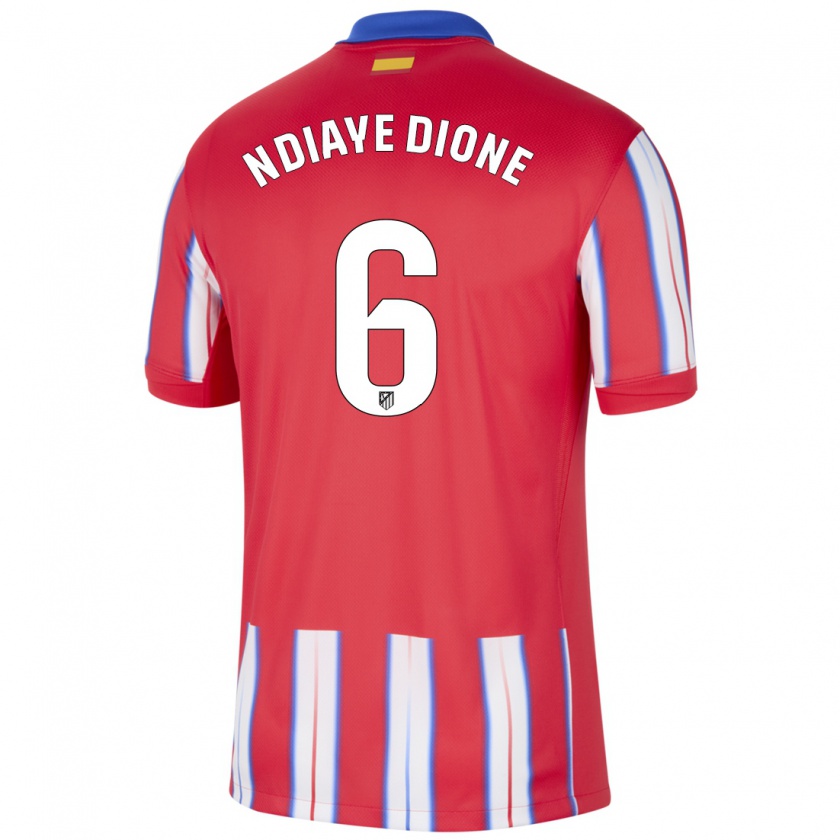 Kandiny Enfant Maillot Assane Ndiaye Dione #6 Rouge Blanc Bleu Tenues Domicile 2024/25 T-Shirt