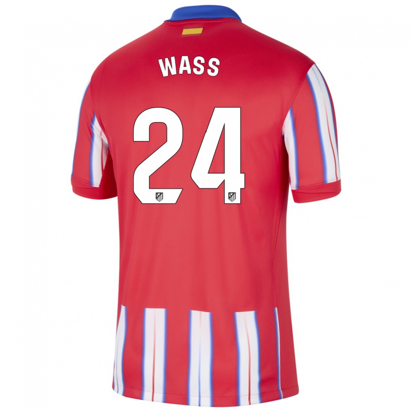 Kandiny Enfant Maillot Daniel Wass #24 Rouge Blanc Bleu Tenues Domicile 2024/25 T-Shirt