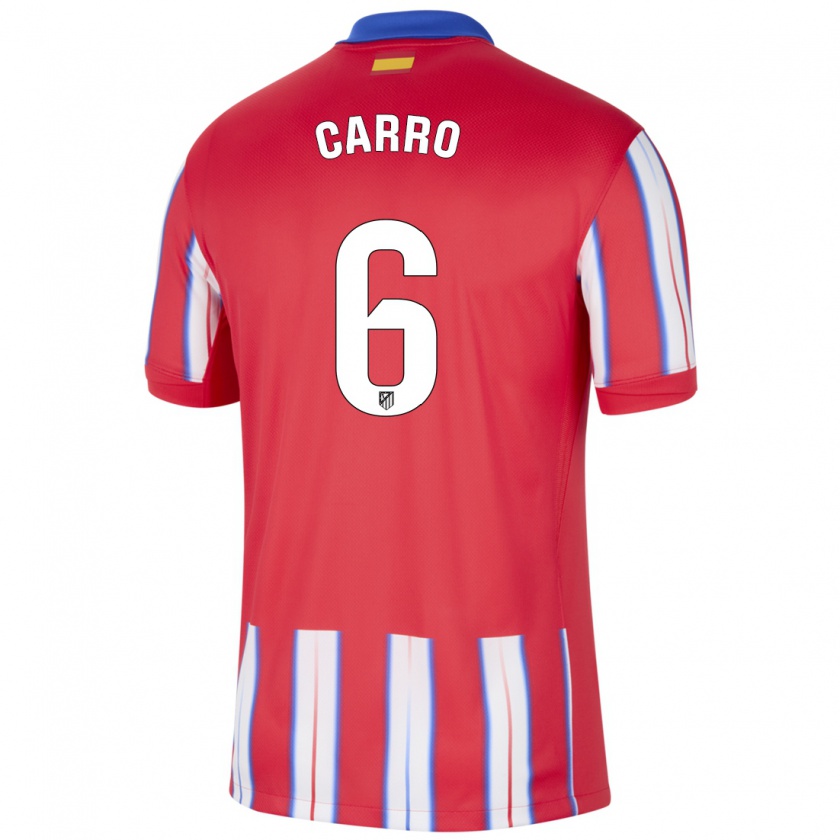 Kandiny Enfant Maillot Mikel Carro #6 Rouge Blanc Bleu Tenues Domicile 2024/25 T-Shirt