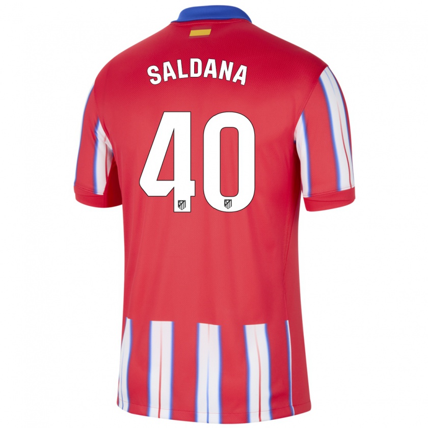 Kandiny Enfant Maillot Jose Saldana #40 Rouge Blanc Bleu Tenues Domicile 2024/25 T-Shirt