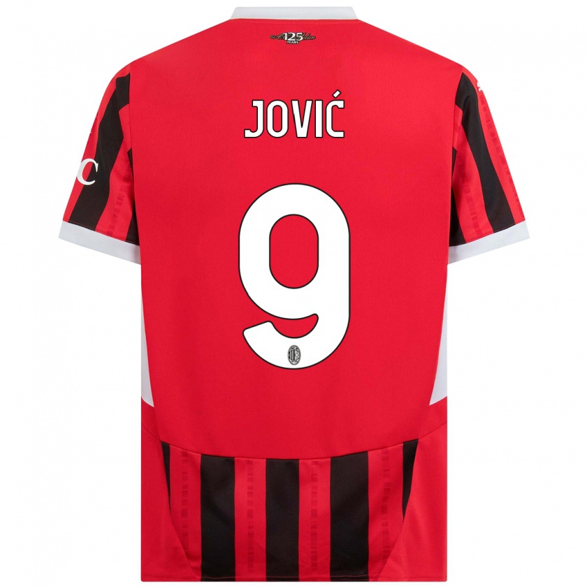 Kandiny Enfant Maillot Luka Jović #9 Rouge Noir Tenues Domicile 2024/25 T-Shirt