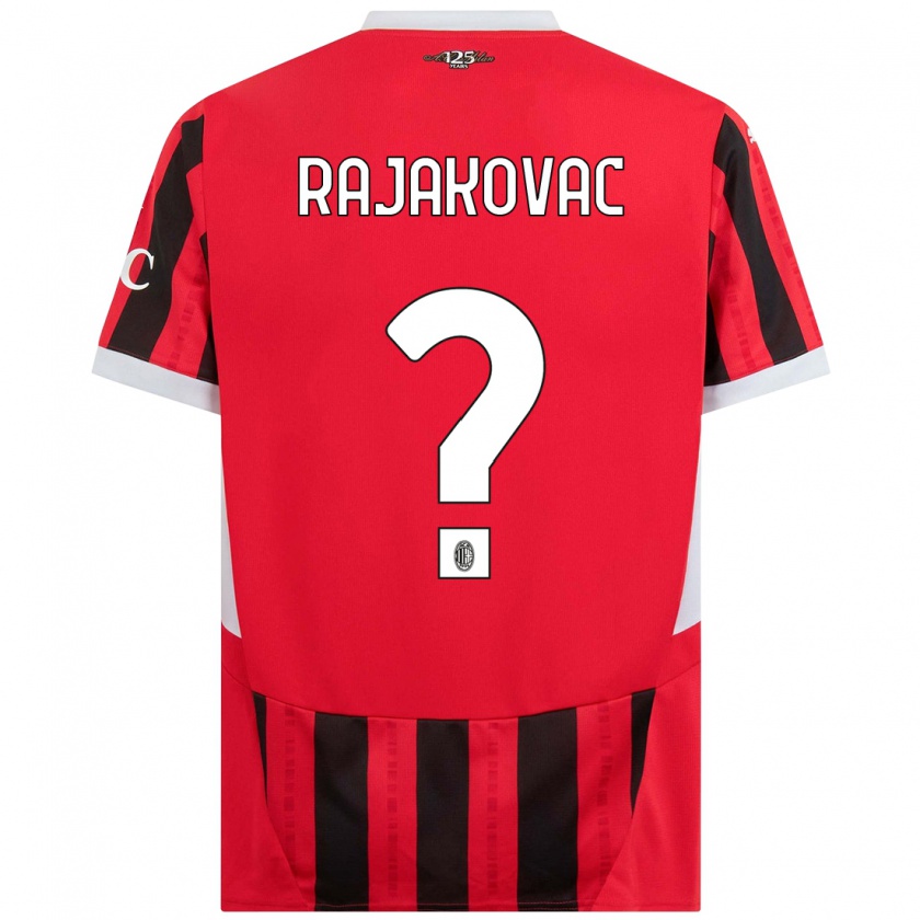 Kandiny Enfant Maillot Mihajlo Rajakovac #0 Rouge Noir Tenues Domicile 2024/25 T-Shirt