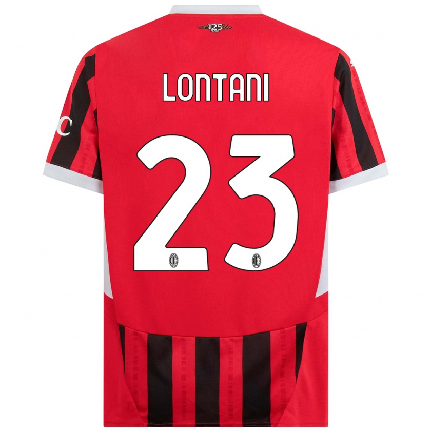 Kandiny Enfant Maillot Simone Lontani #23 Rouge Noir Tenues Domicile 2024/25 T-Shirt