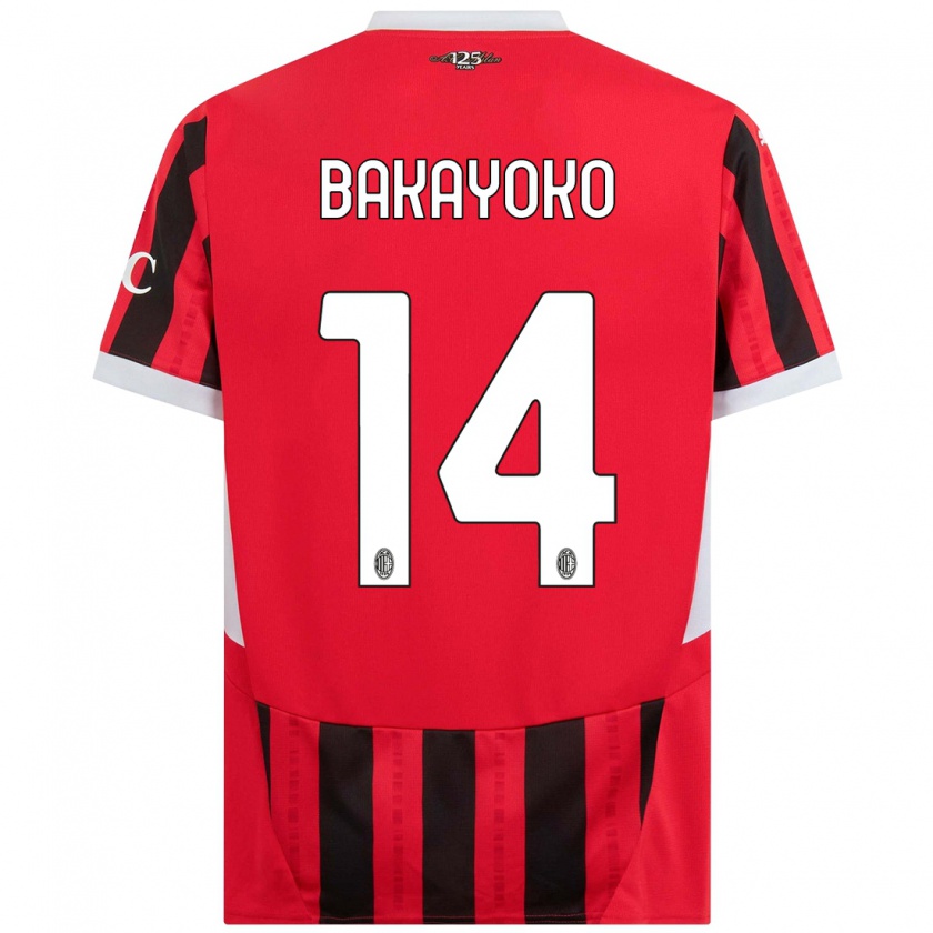 Kandiny Enfant Maillot Tiemoue Bakayoko #14 Rouge Noir Tenues Domicile 2024/25 T-Shirt