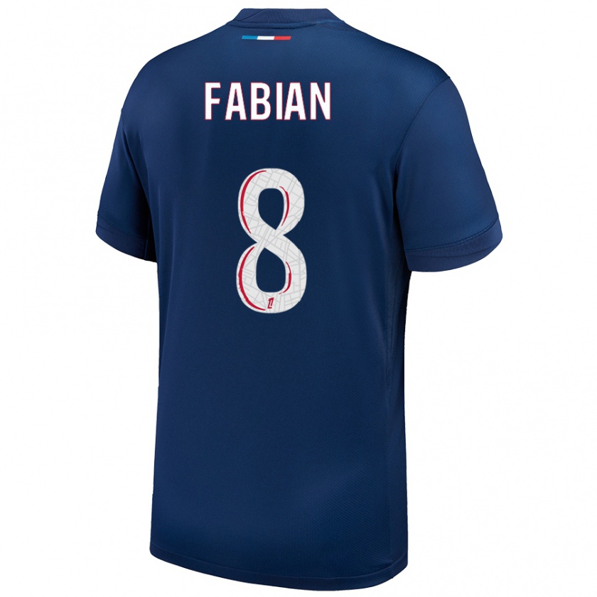 Kandiny Enfant Maillot Fabián Ruiz #8 Bleu Marine Blanc Tenues Domicile 2024/25 T-Shirt