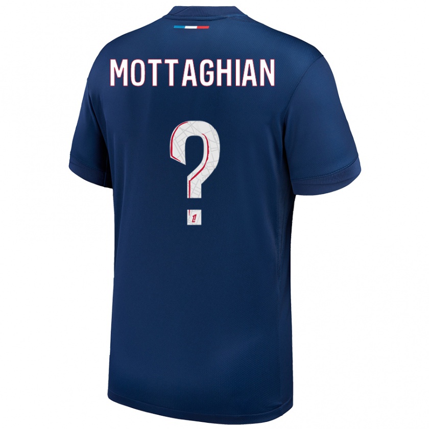 Kandiny Enfant Maillot Keyvan Mottaghian #0 Bleu Marine Blanc Tenues Domicile 2024/25 T-Shirt