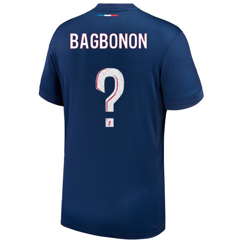 Kandiny Enfant Maillot Ethan Bagbonon #0 Bleu Marine Blanc Tenues Domicile 2024/25 T-Shirt