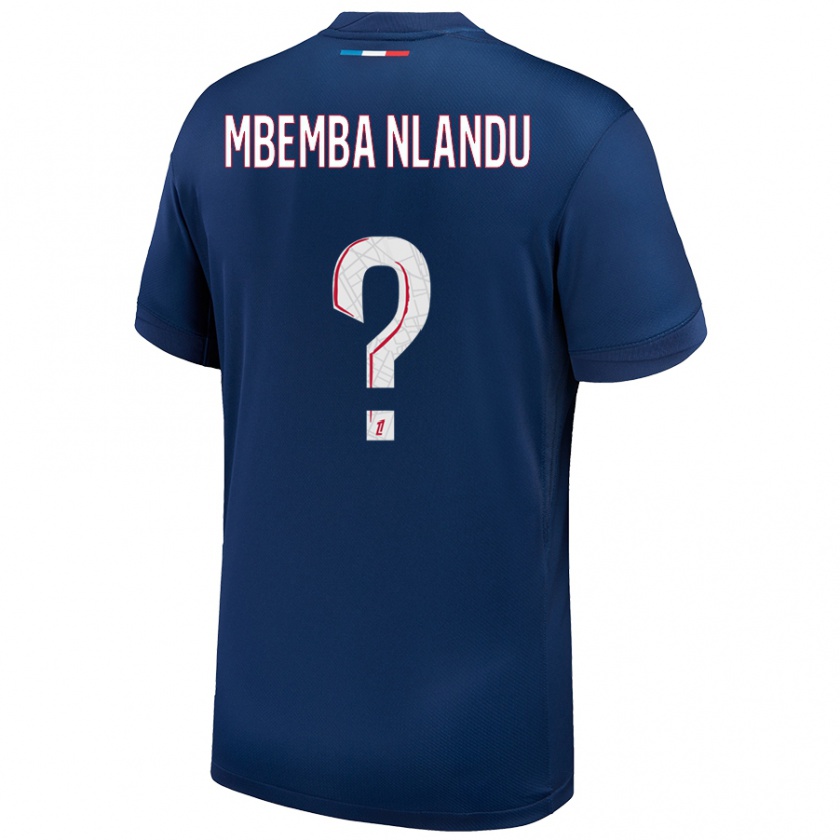 Kandiny Enfant Maillot Emmanuel Mbemba Nlandu #0 Bleu Marine Blanc Tenues Domicile 2024/25 T-Shirt