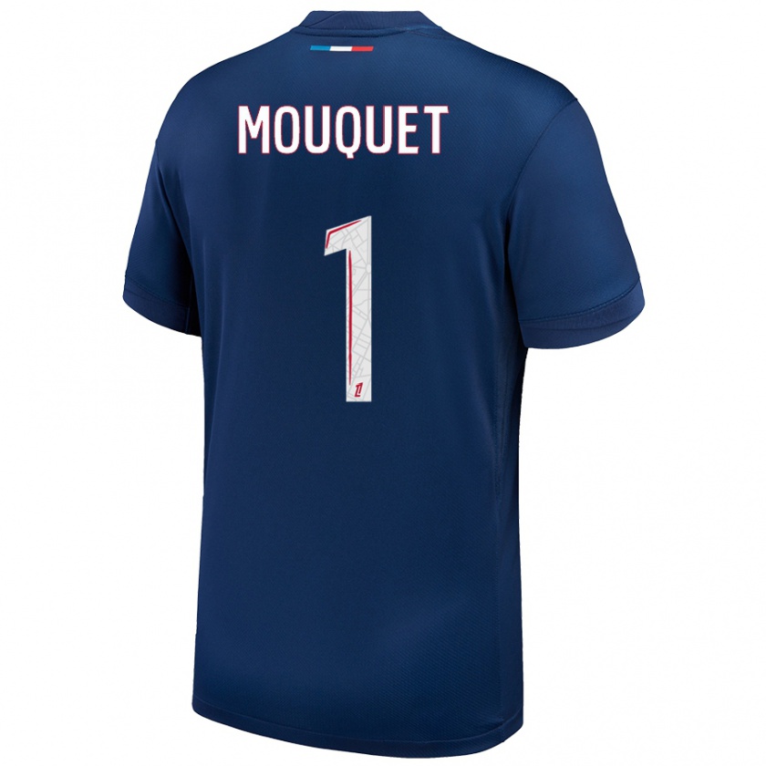 Kandiny Enfant Maillot Louis Mouquet #1 Bleu Marine Blanc Tenues Domicile 2024/25 T-Shirt